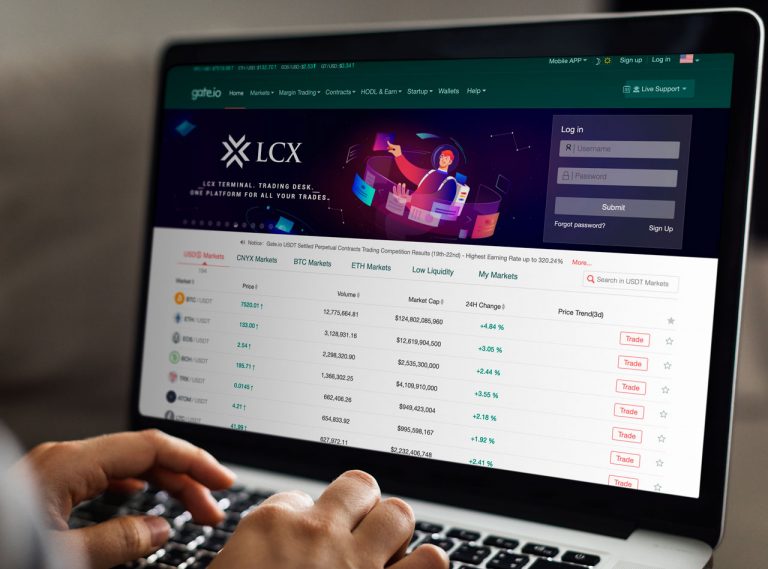 Crypto Trading Desk Gate.io LCX Terminal
