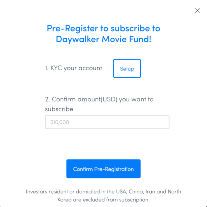 Pre-register popup