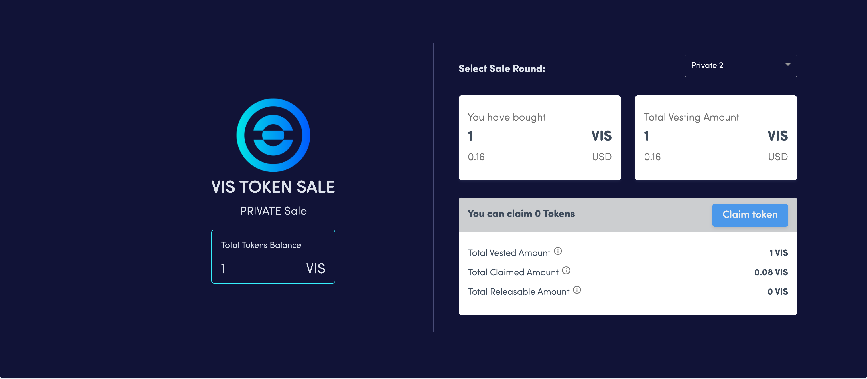 VIS Token Claim on LCX_2 VIS Token Claim on LCX_2