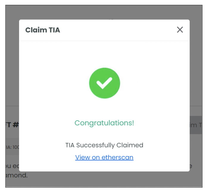 congratulations – TIA claimed