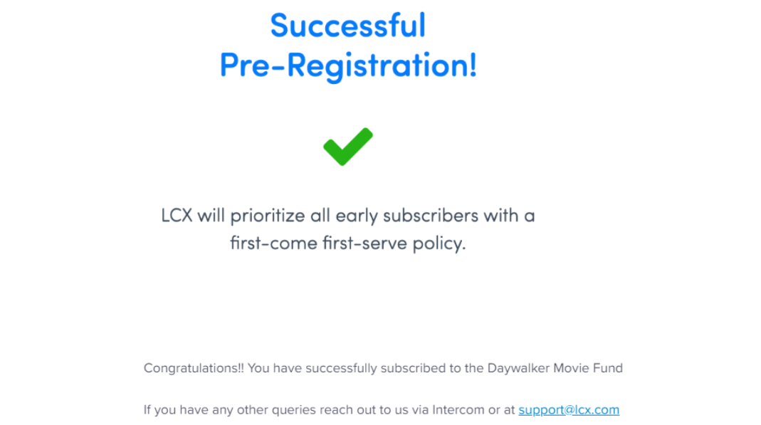 DMF Pre-Registration Successful