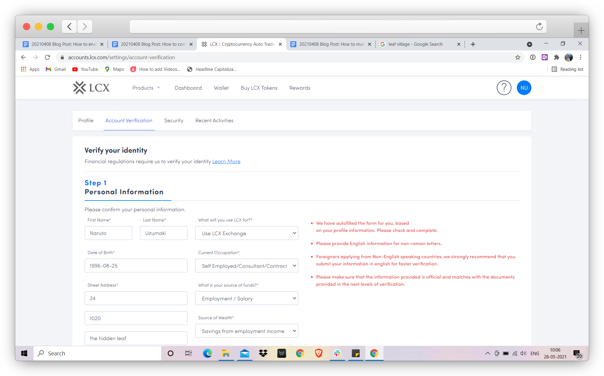Verify Details